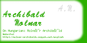 archibald molnar business card